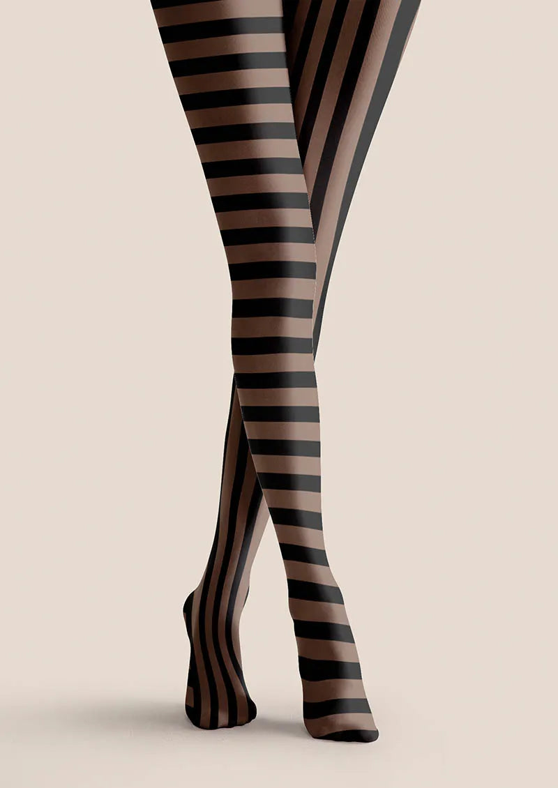 Viken Plan Shadow Panel Stripes Tights Hosiery Pantyhose