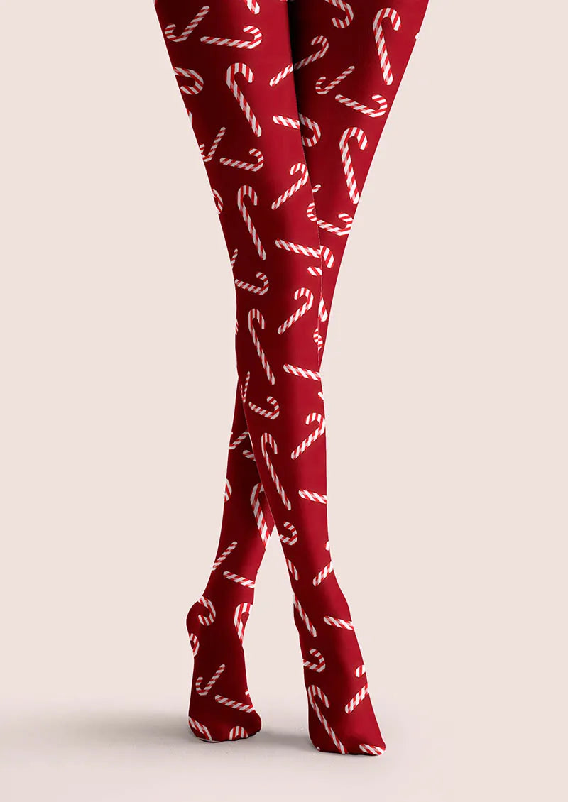 Viken Plan Christmas Fun Art Red Noel Tights Hosiery Pantyhose