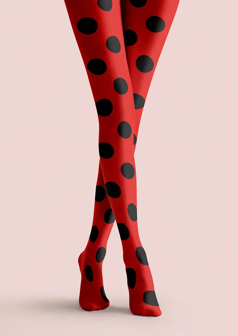 Viken Plan Red Dots Tights Hosiery Pantyhose