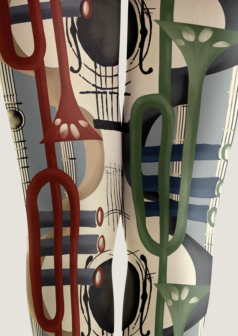 Viken Plan Musical elements Rhythm Collage Tights Hosiery Pantyhose