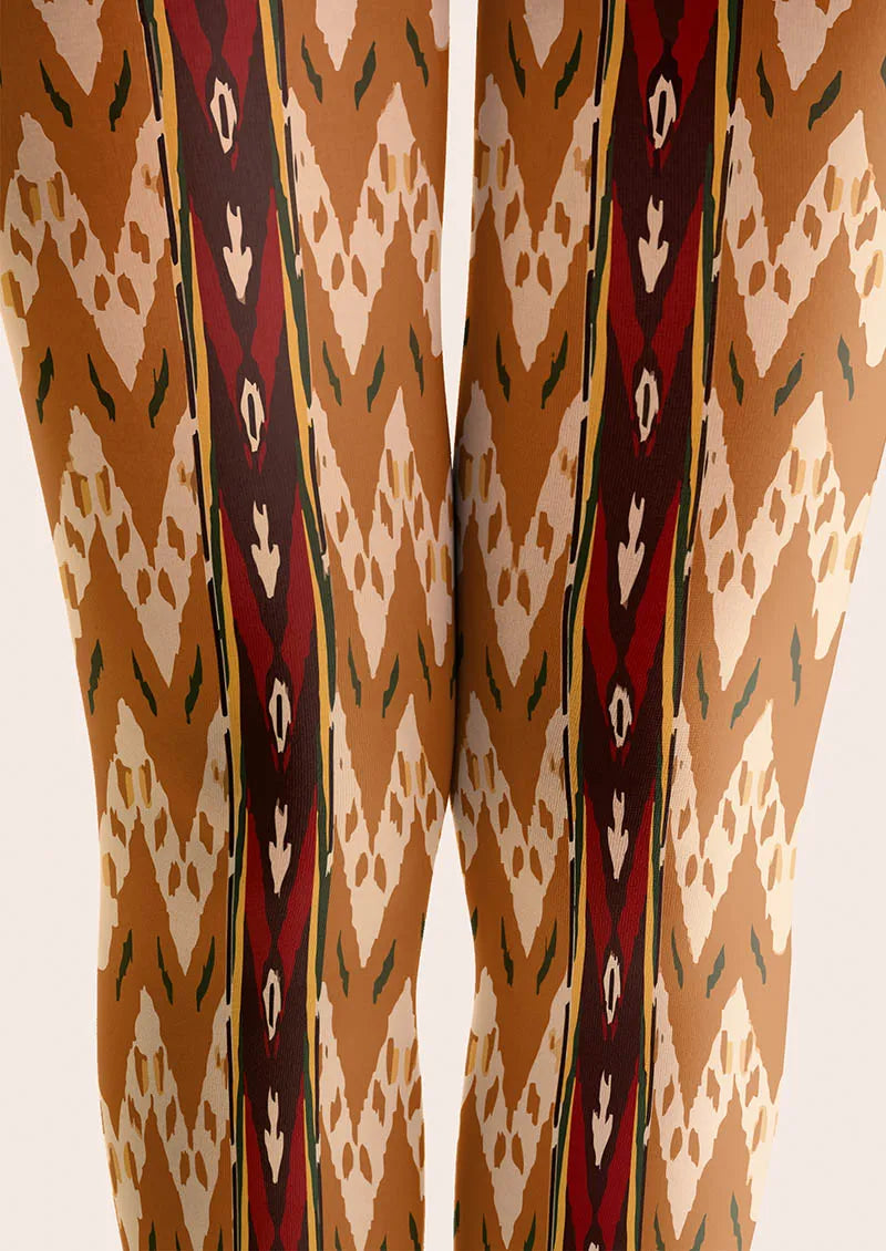 Viken Plan Caramel Lines Tights Hosiery Pantyhose