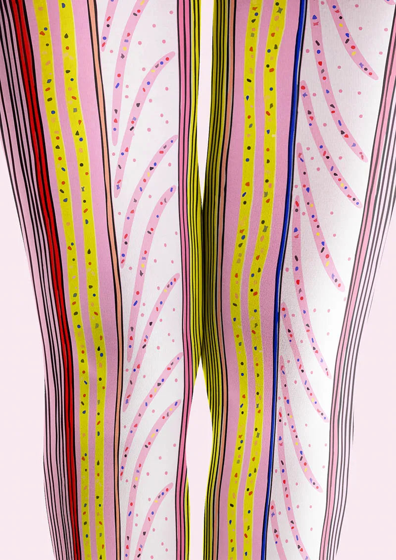 Viken Plan Neon Flow Lines Tights Hosiery Pantyhose