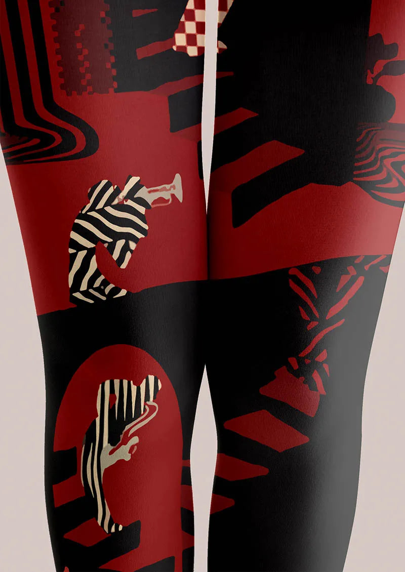 Viken Plan Musical elements Rock Lines Tights Hosiery Pantyhose