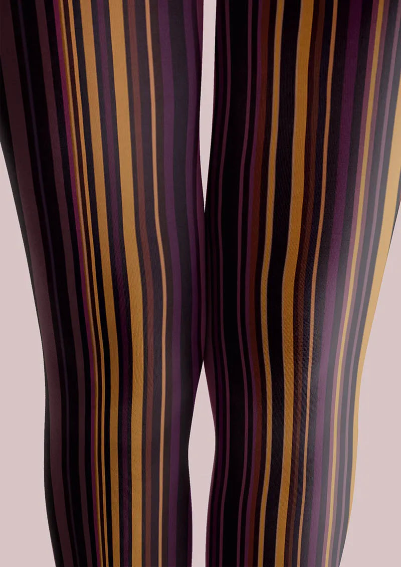 Viken Plan Geometric Art Deep Stripes Tights Hosiery Pantyhose