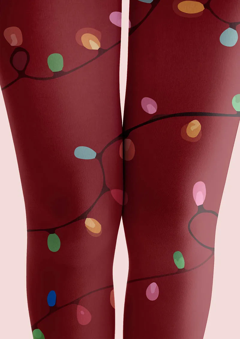 Viken Plan Christmas Fun Art Crimson Gift Tights Hosiery Pantyhose