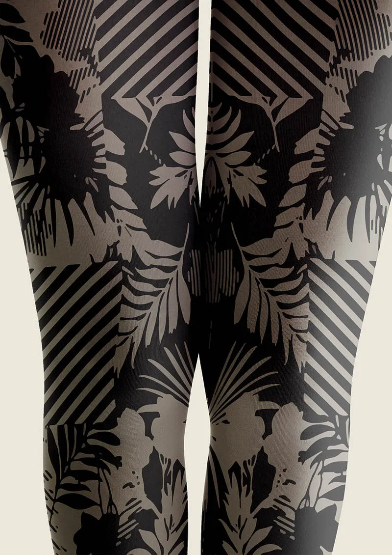 Viken Plan Baroque Bloom Copper Muse Tights Hosiery Pantyhose