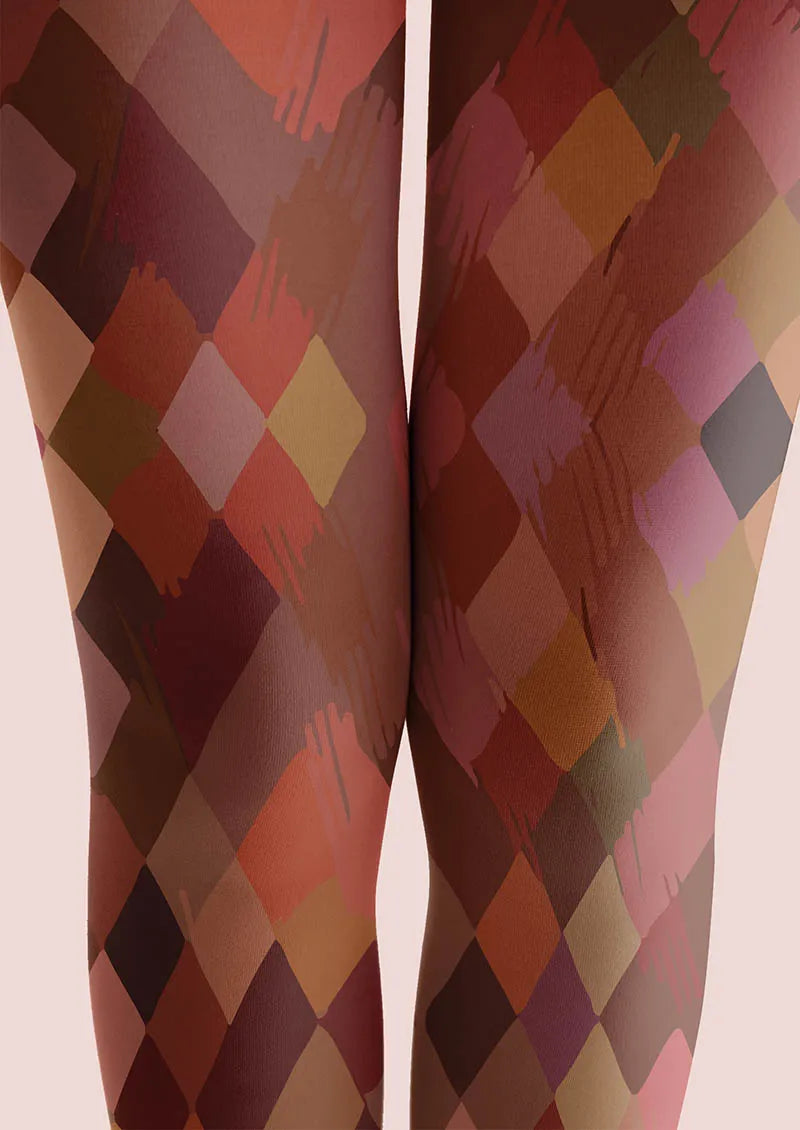 Viken Plan Geometric Art Arc Glow Tights Hosiery Pantyhose