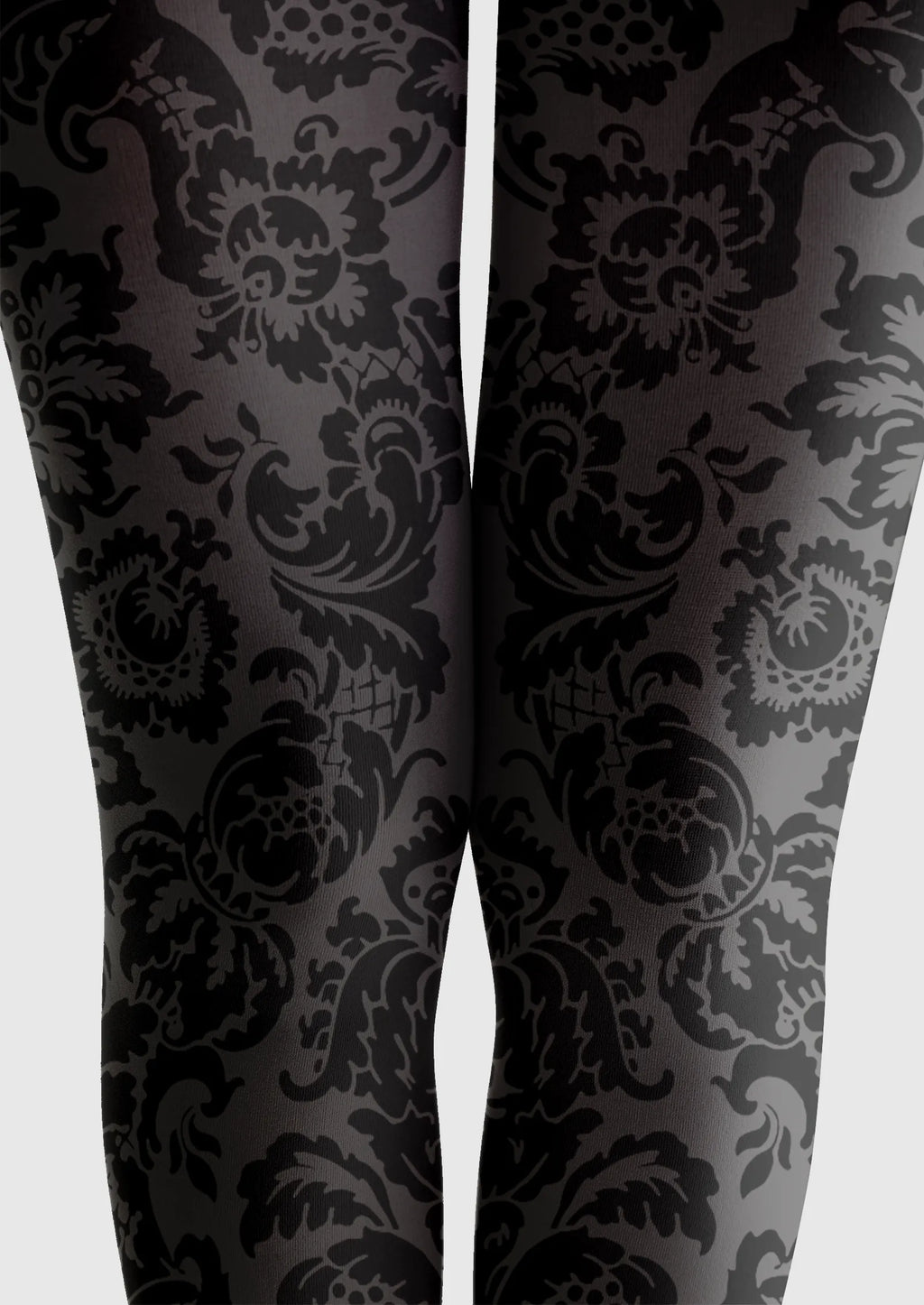 Viken Plan Baroque Bloom Noir Lace Tights Hosiery Pantyhose