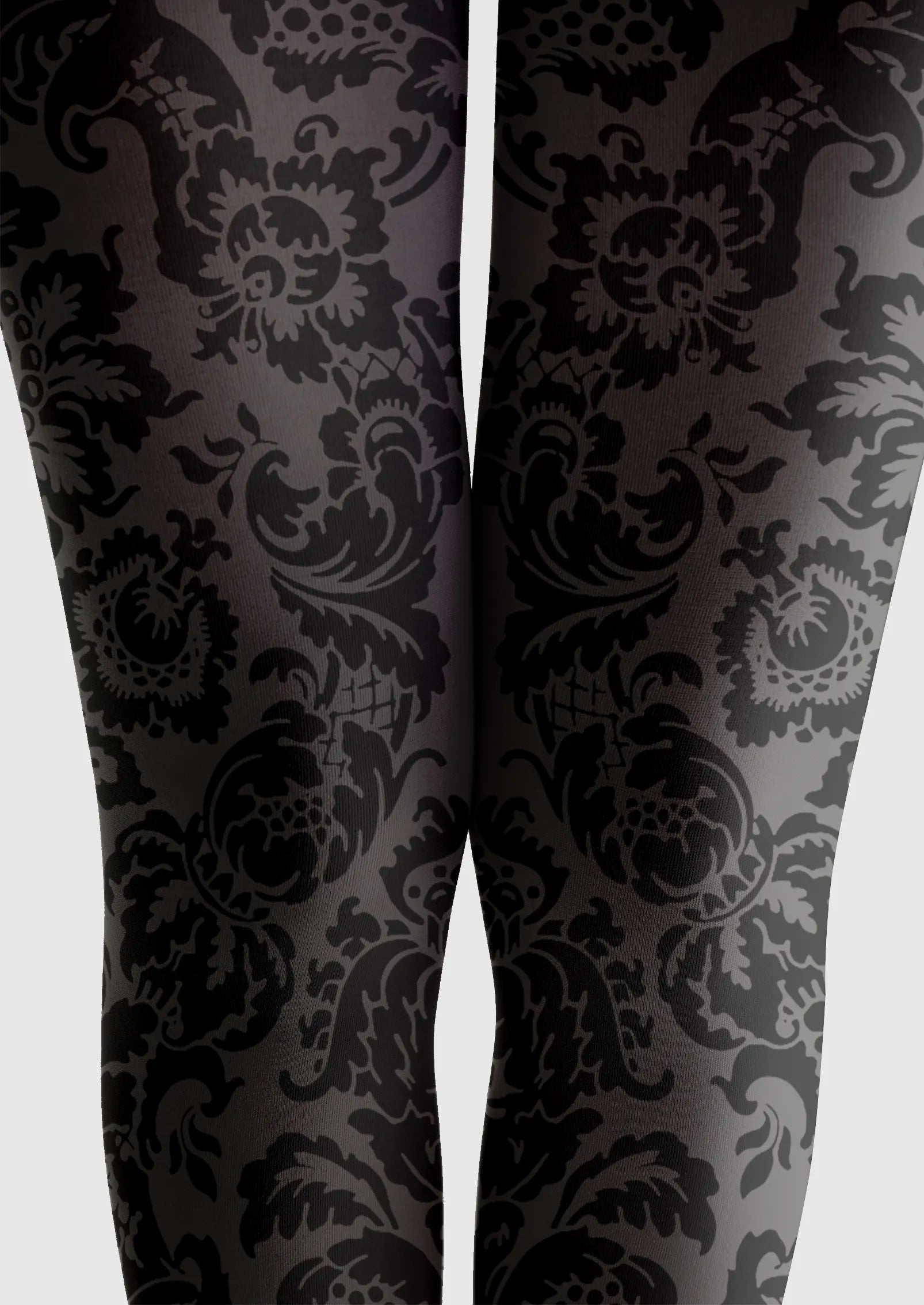 Viken Plan Baroque Bloom Noir Lace Tights Hosiery Pantyhose