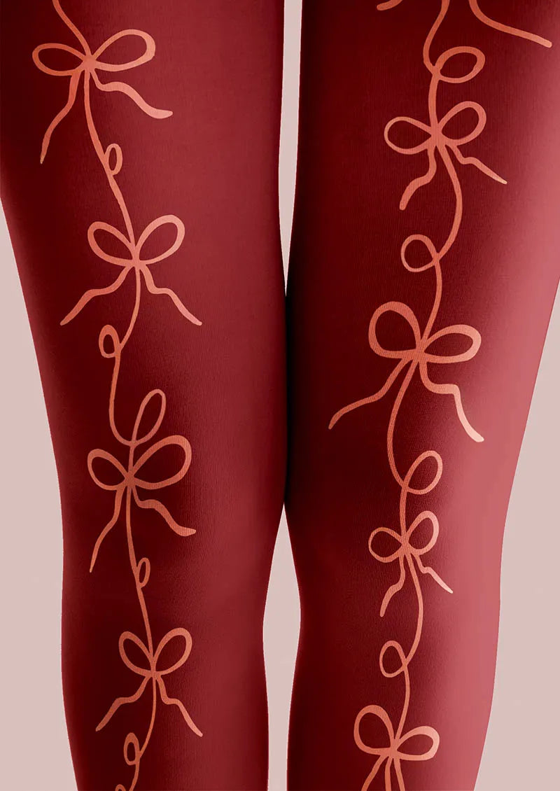 Viken Plan Christmas Fun Art Ribbon Wish Tights Hosiery Pantyhose