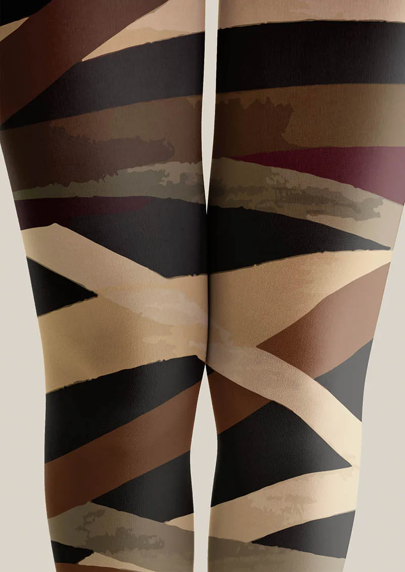 Viken Plan Geometric Art Woven Rhythm Tights Hosiery Pantyhose