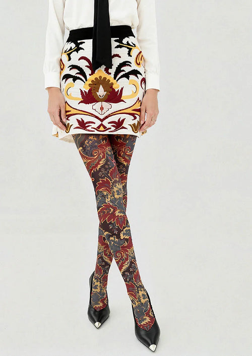 Viken Plan Baroque Bloom Golden Age Tights Hosiery Pantyhose