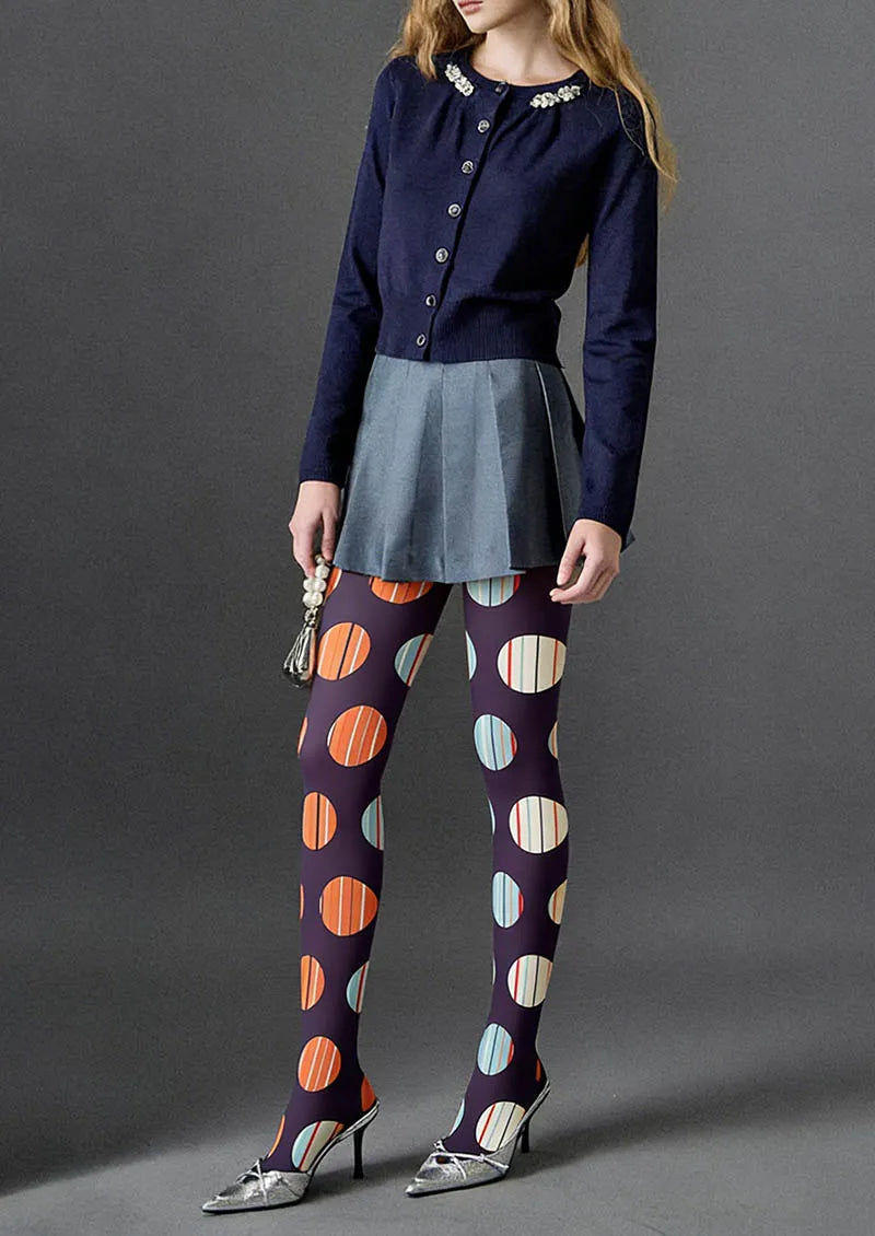 Viken Plan Rhythm Dots Tights Hosiery Pantyhose