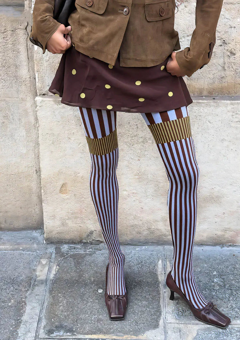 Viken Plan Geometric Art Retro Wave Tights Hosiery Pantyhose