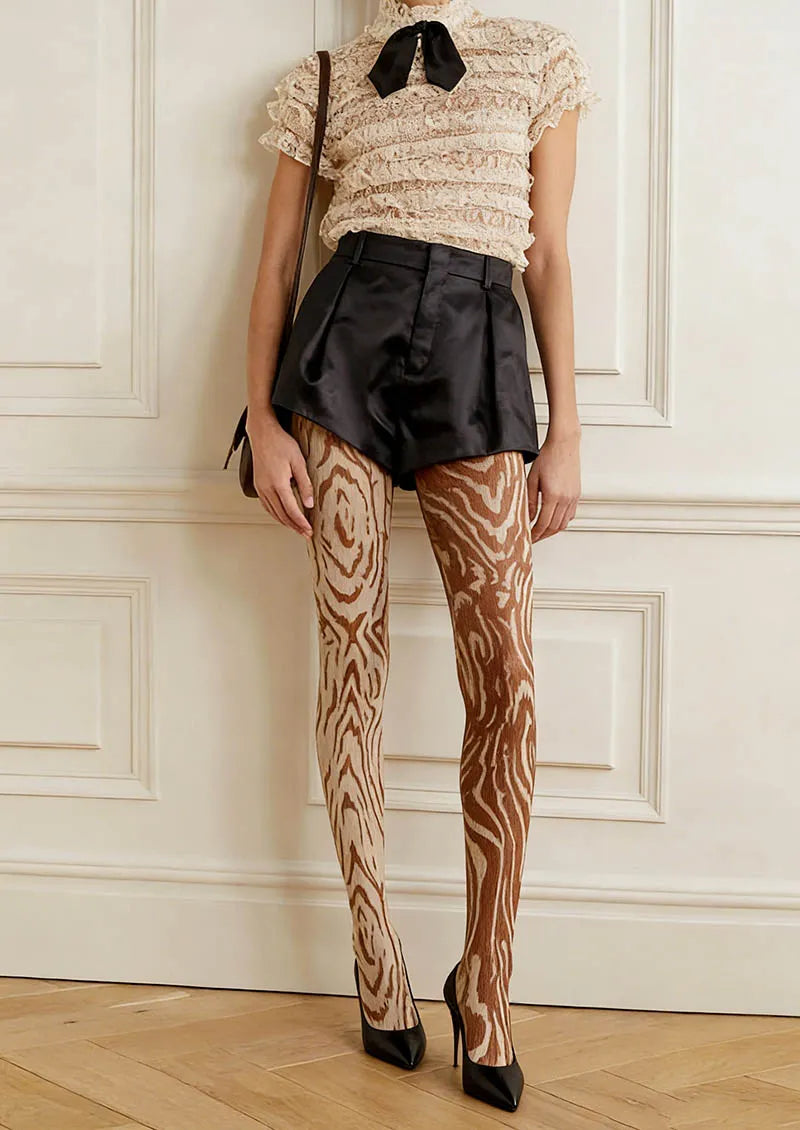 Viken Plan Snake Pattern Tights Hosiery Pantyhose