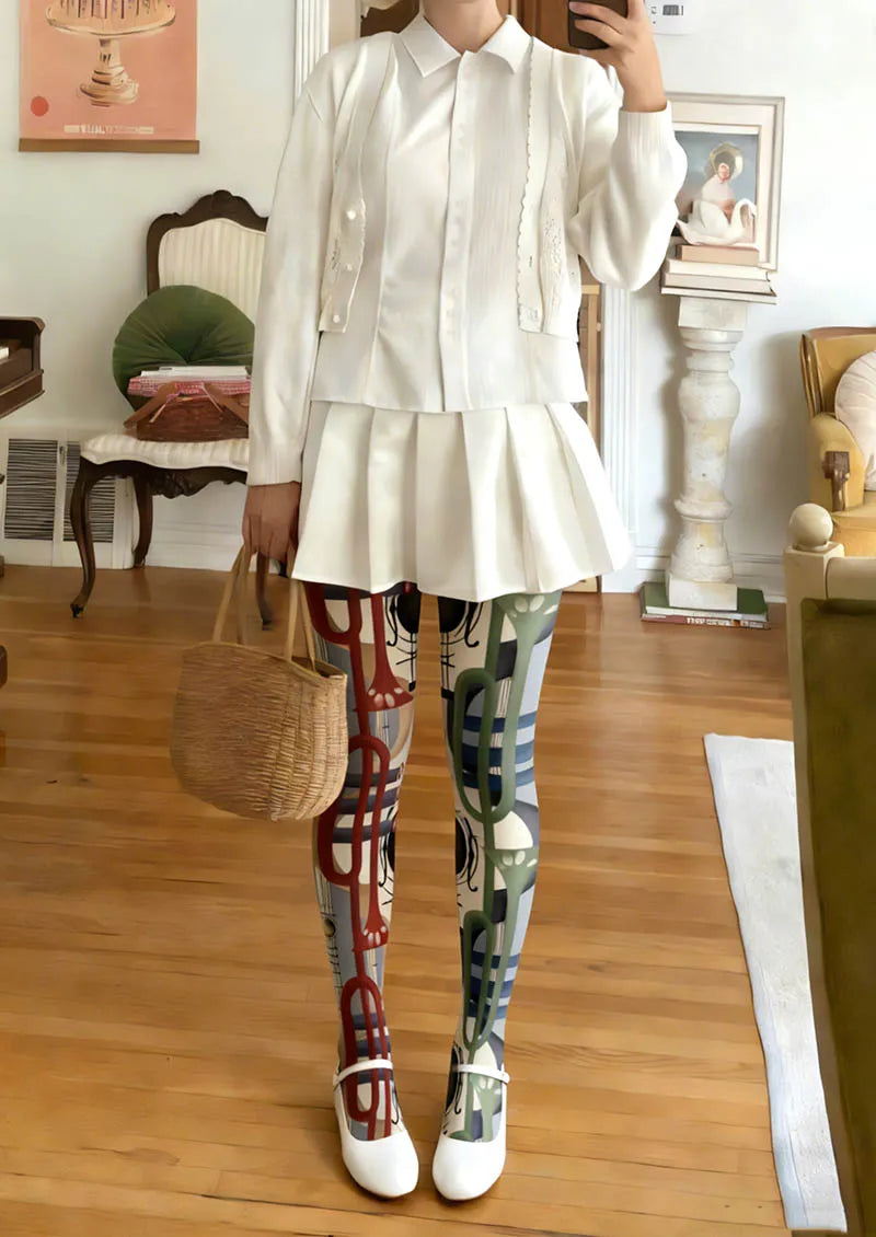 Viken Plan Musical elements Rhythm Collage Tights Hosiery Pantyhose