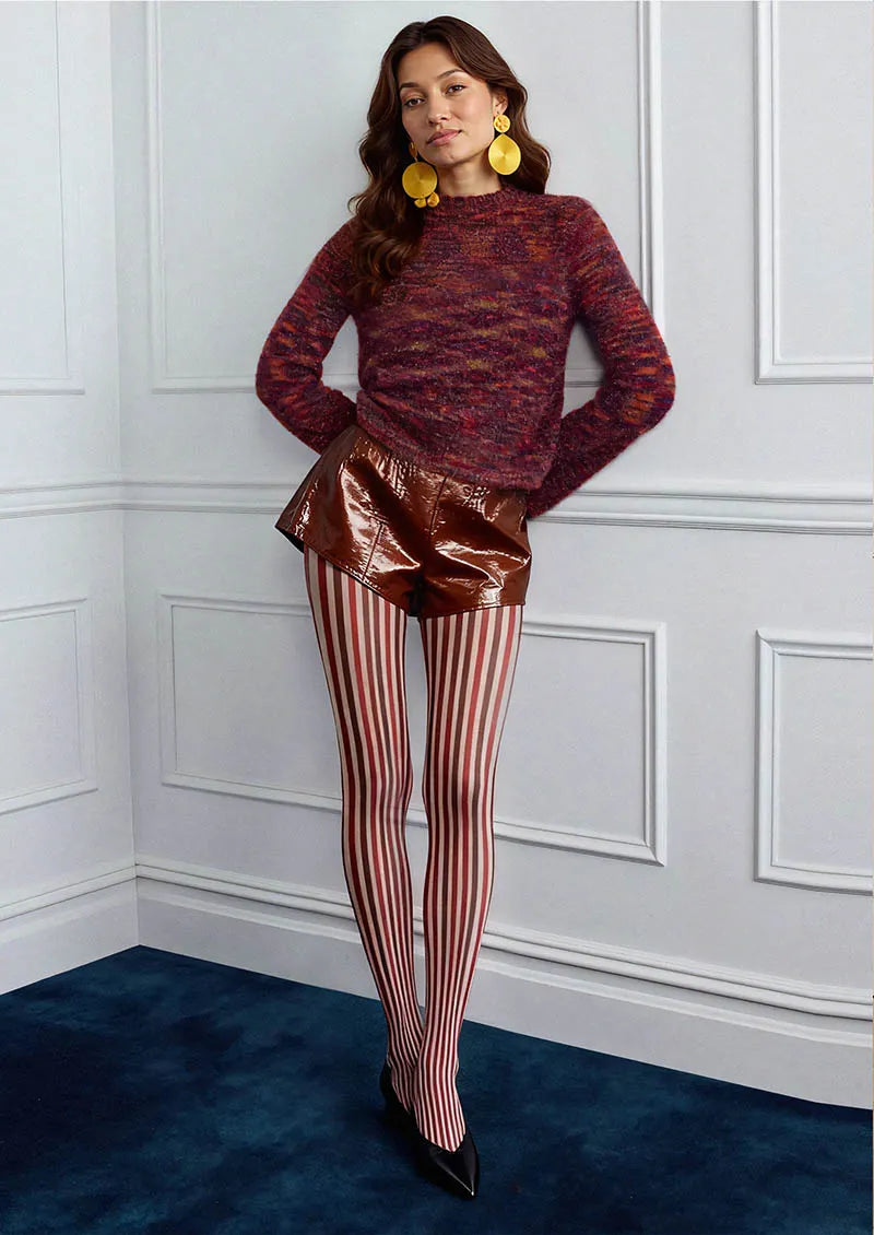 Viken Plan Geometric Art Soft Stripes Tights Hosiery Pantyhose