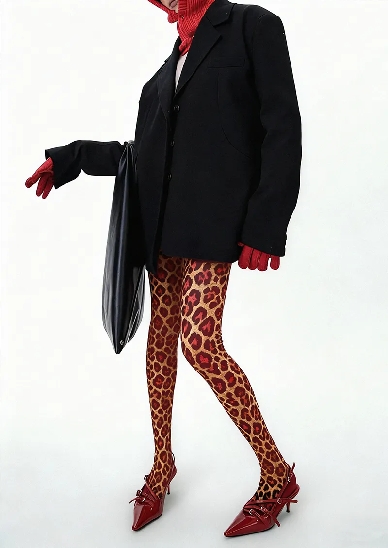 Viken Plan Scarlet Tiger Tights Hosiery Pantyhose