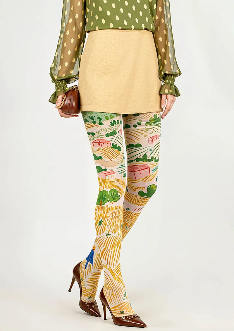 Viken Plan Pastoral Sketch Tights Hosiery Pantyhose