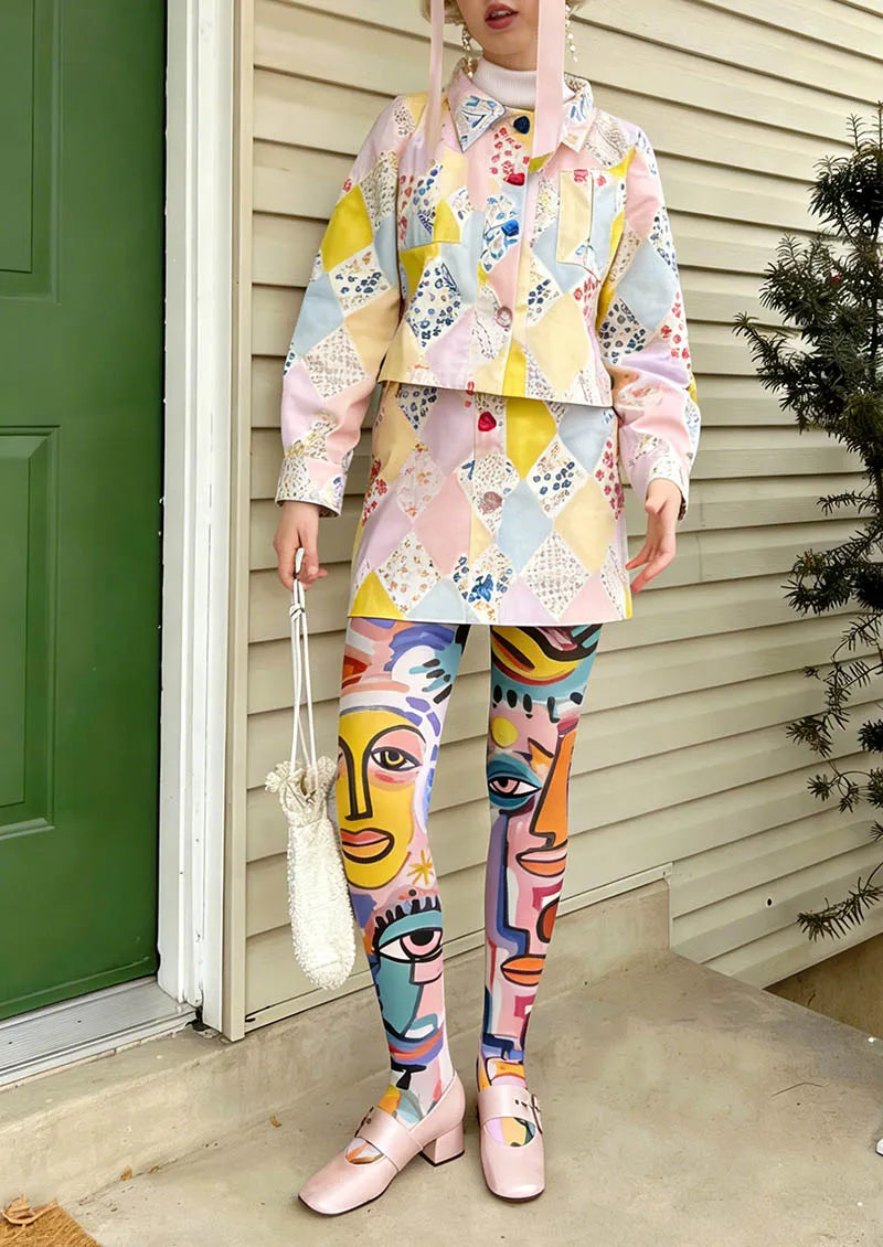 Viken Plan Abstract Art Picasso Form Tights Hosiery Pantyhose