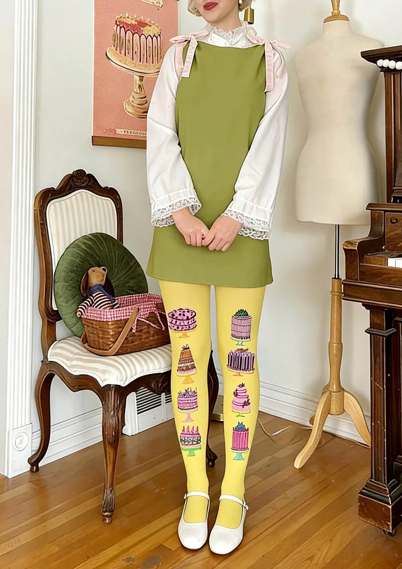 Viken Plan Fun Art Cake Fantasy Tights Hosiery Pantyhose