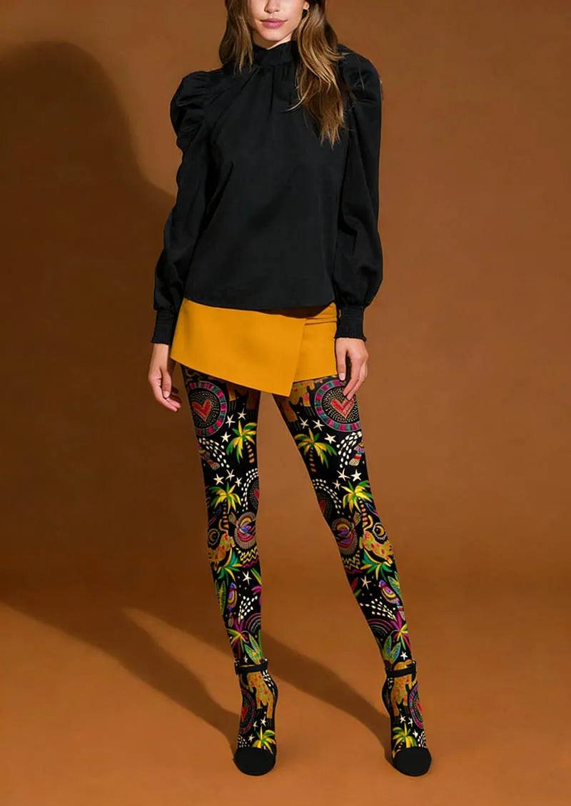 Viken Plan Mystic Tropical Night Tights Hosiery Pantyhose