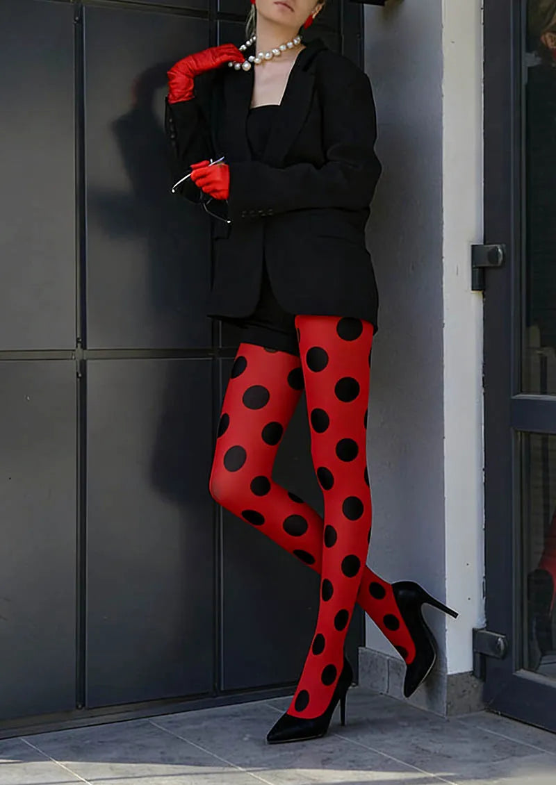 Viken Plan Red Dots Tights Hosiery Pantyhose
